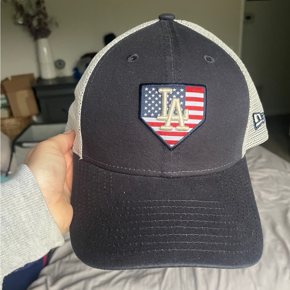 LA Dodgers flag “home of the brave” SnapBack cap
